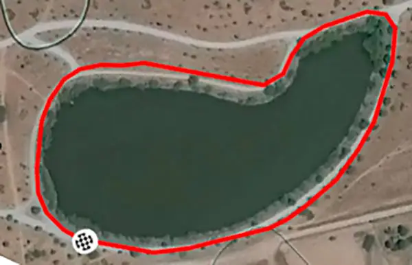 Vuelta al lago del Parque Nelson Mandela (Móstoles) 640 metros.