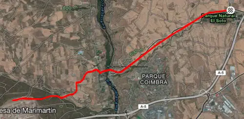 Recorrido por arena desde Móstoles a Navalcarnero.
